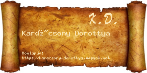 Karácsony Dorottya névjegykártya
